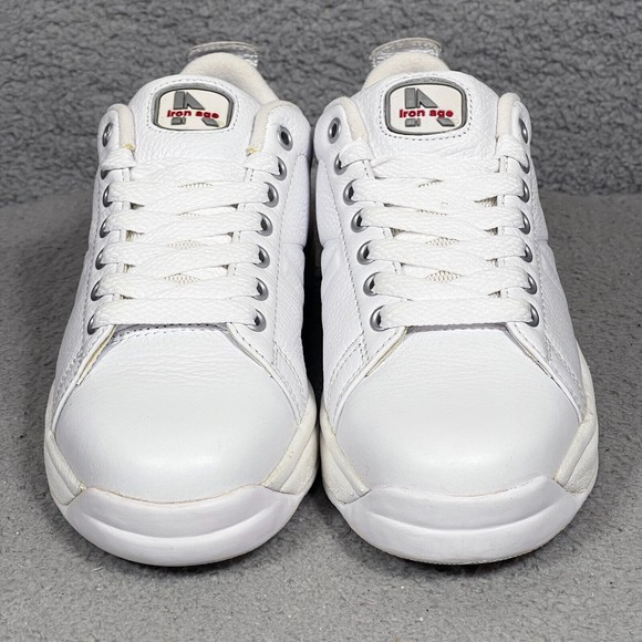 Iron Age Work Safety Shoes Sneakers Mens Size 7 Wide White Leather Steel Toe - Picture 2 of 9